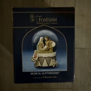Fontanini 2005 Roman Nativity Musical Glitterdome "Little Drummer Boy" 50126‎